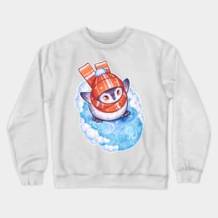 Cute Penguin on Ice Crewneck Sweatshirt